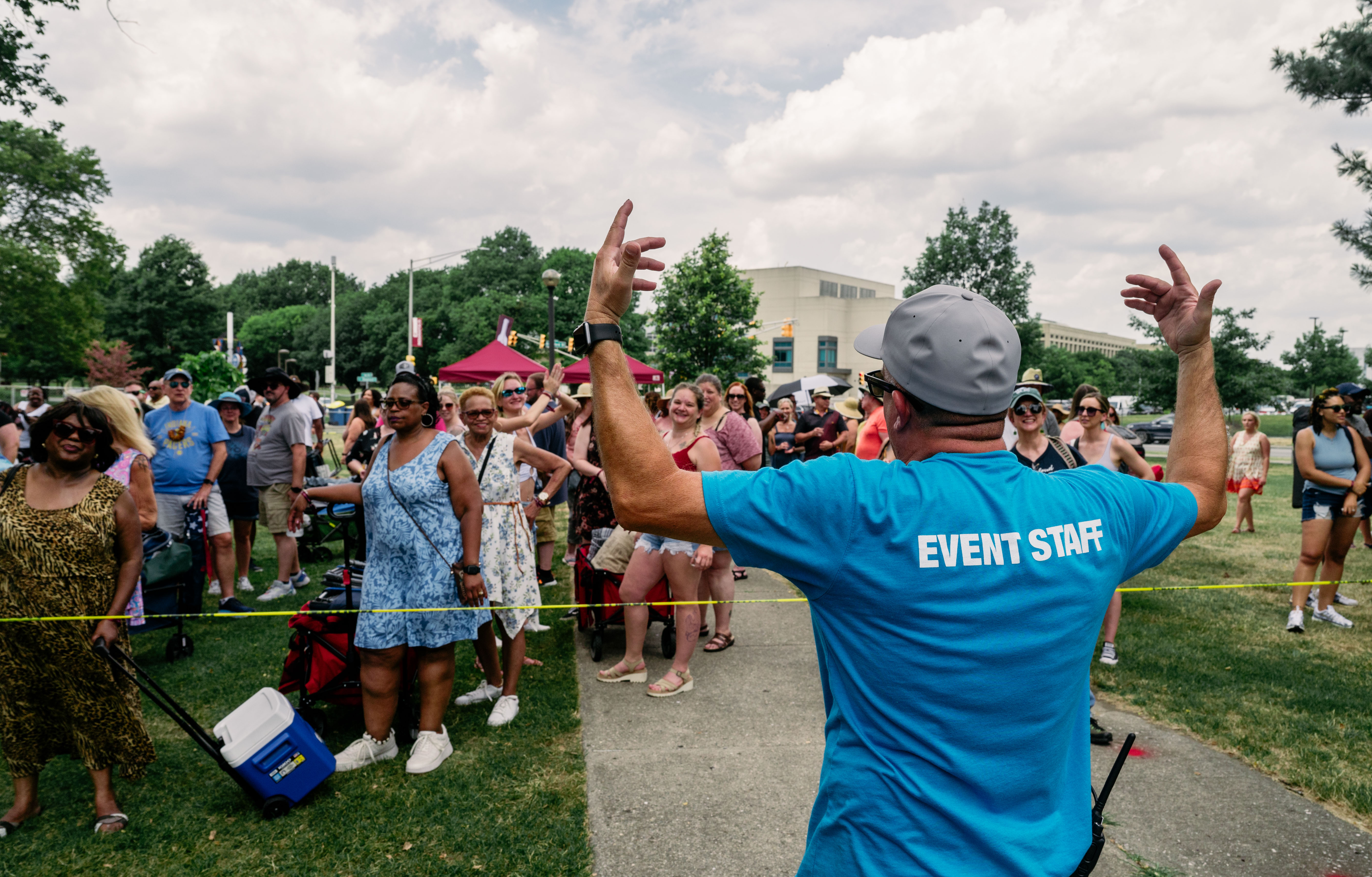 SunState staff hyping the crowd at an event
